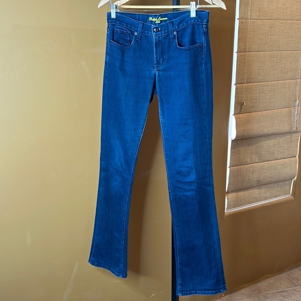 Ralph Lauren 380 Yellow Label Bootcut Jeans Size 28 Dark Wash Premium Denim EUC - Picture 2 of 8